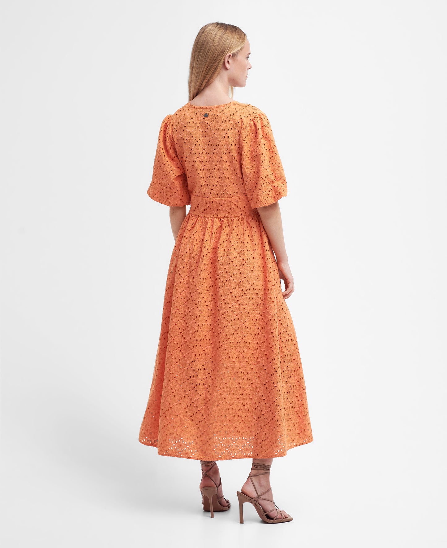 Barbour - Kelley Broiderie Anglaise Midi Dress - Colour: Apricot Crush