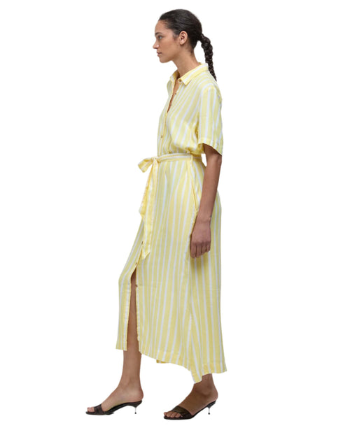 Adelaide striped maxi dress styled for warm-weather wear