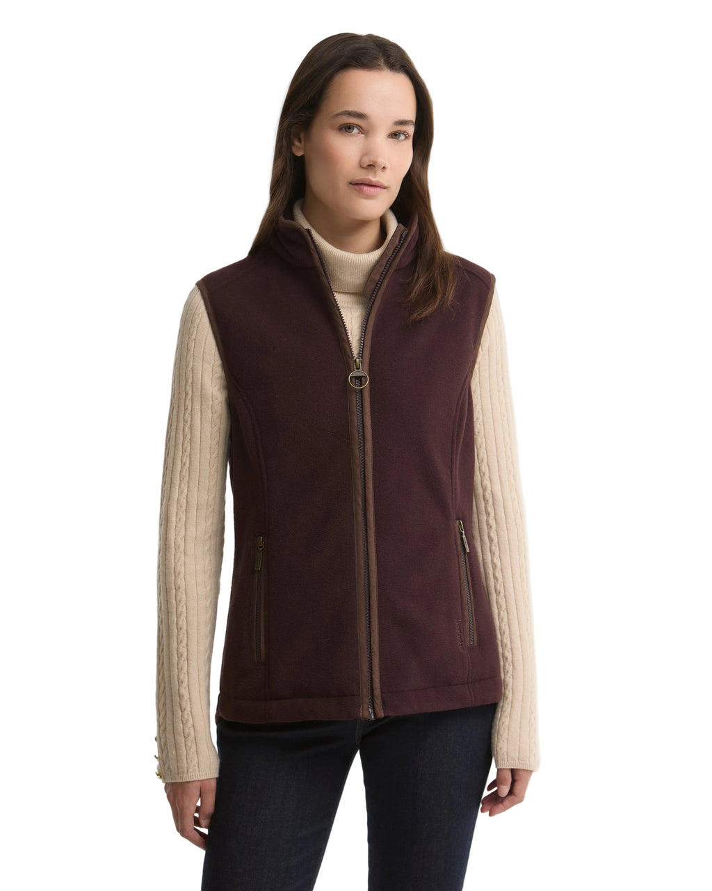 Barbour Country Colton Fleece Gilet in Fig – back view