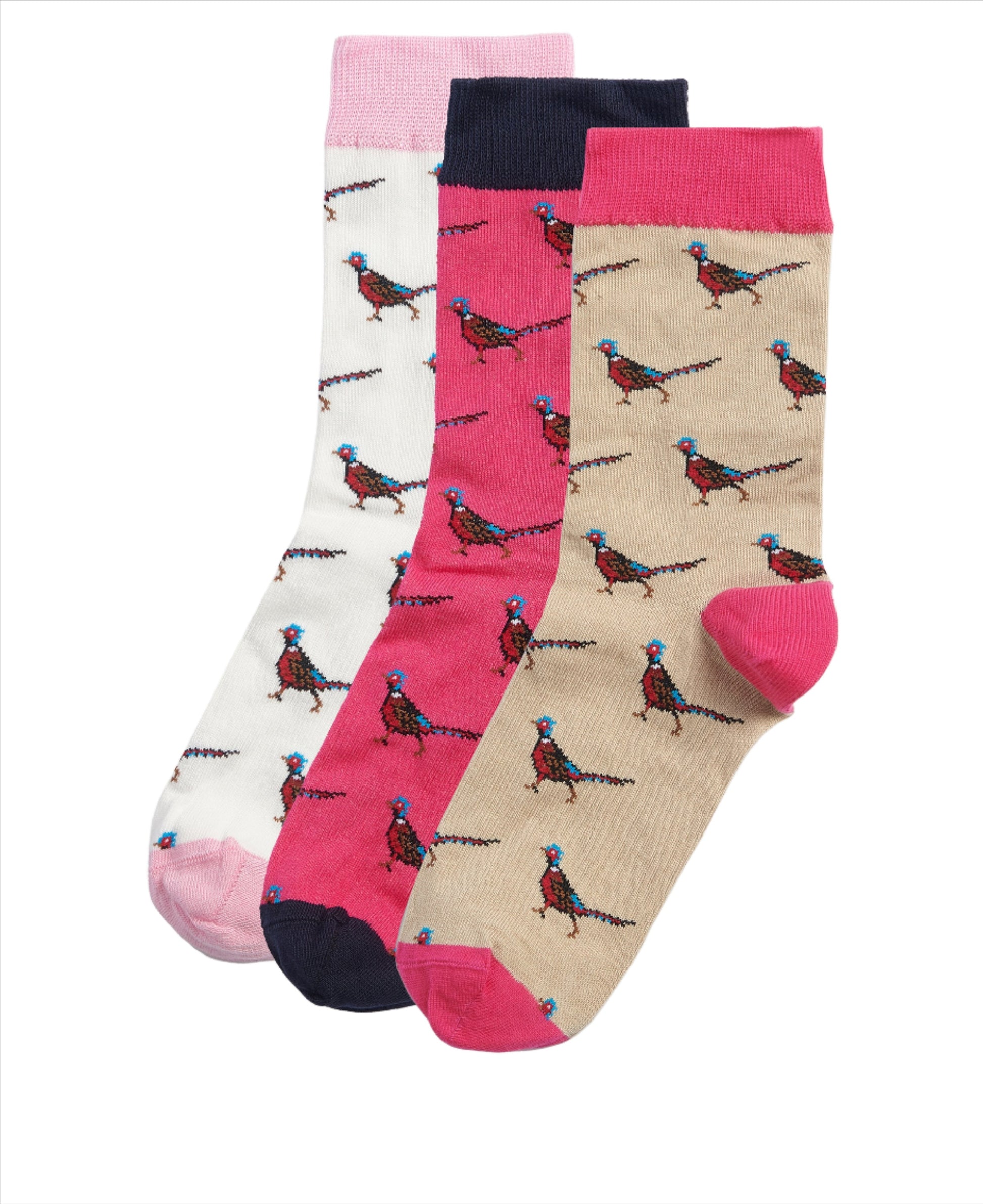 Barbour - Womens Pheasant Socks - Colour: Pink Dahlia