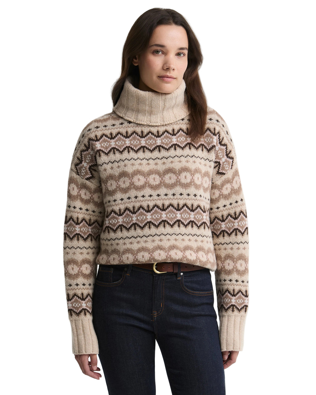 Barbour Helen Knitted Jumper in Birch Multi – front view
