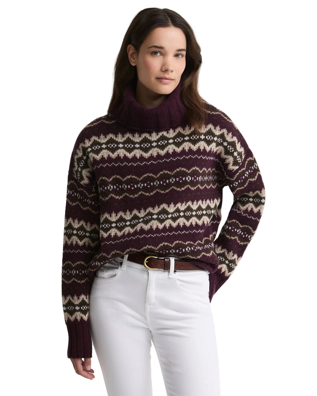 Barbour Helen Knitted Jumper in Fig Multi – front view