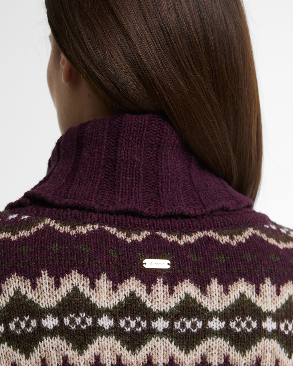 Barbour Helen Knitted Jumper in Fig Multi – back view
