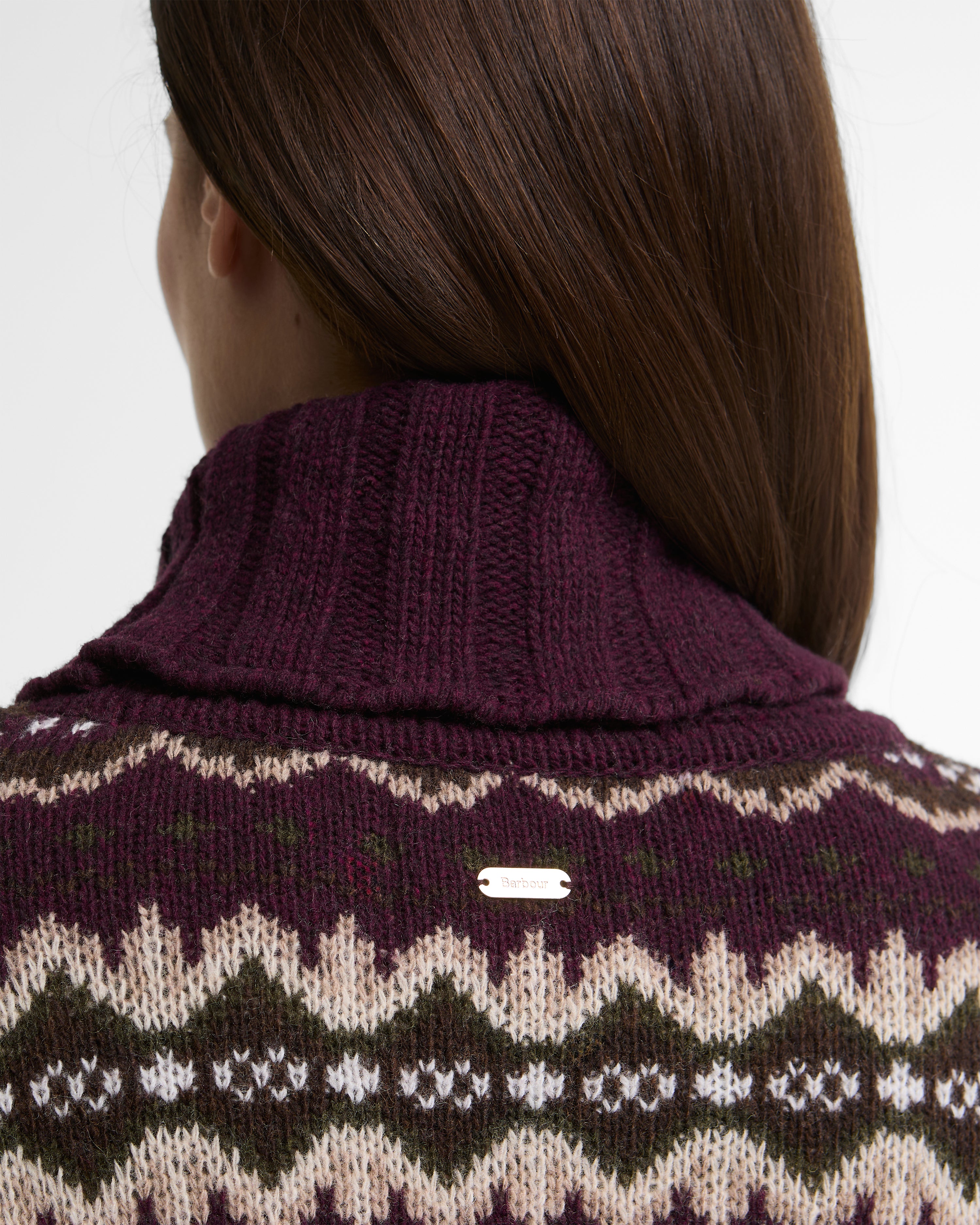 Barbour Helen Knitted Jumper in Fig Multi – back view