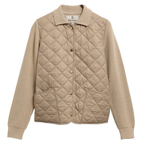 Barbour Allendale Knitted Cardigan in Warm Trench – front view