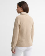 Barbour Allendale Knitted Cardigan in Warm Trench – styled view