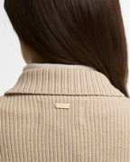 Barbour Allendale Knitted Cardigan in Warm Trench – button detail