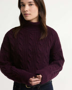 Barbour Agatha Knitted Jumper in Fig – neckline detail