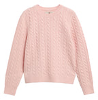 Barbour Ashdown Cable Knitted Jumper in Pink Blush – front view