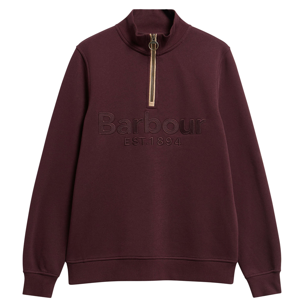 Barbour Cynthia Half Zip Sweatshirt in Fig – styled view