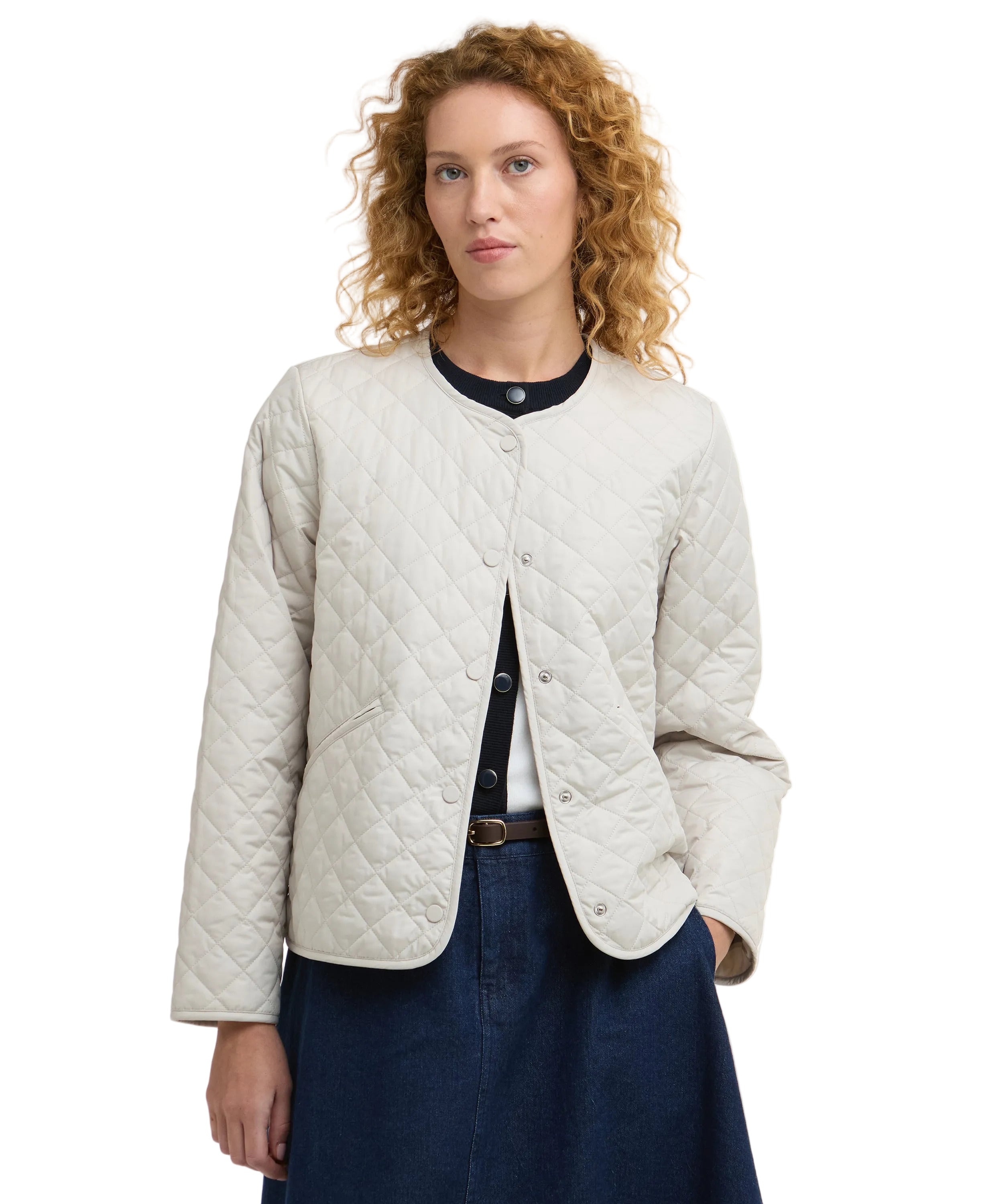 Cashel Collarless Quilted Jacket