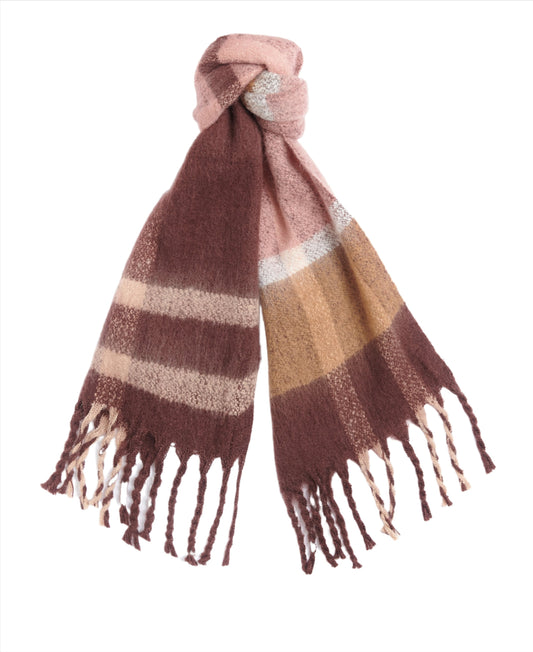 Barbour - Isla Tartan Boucle Scarf - Colour: Chocolate