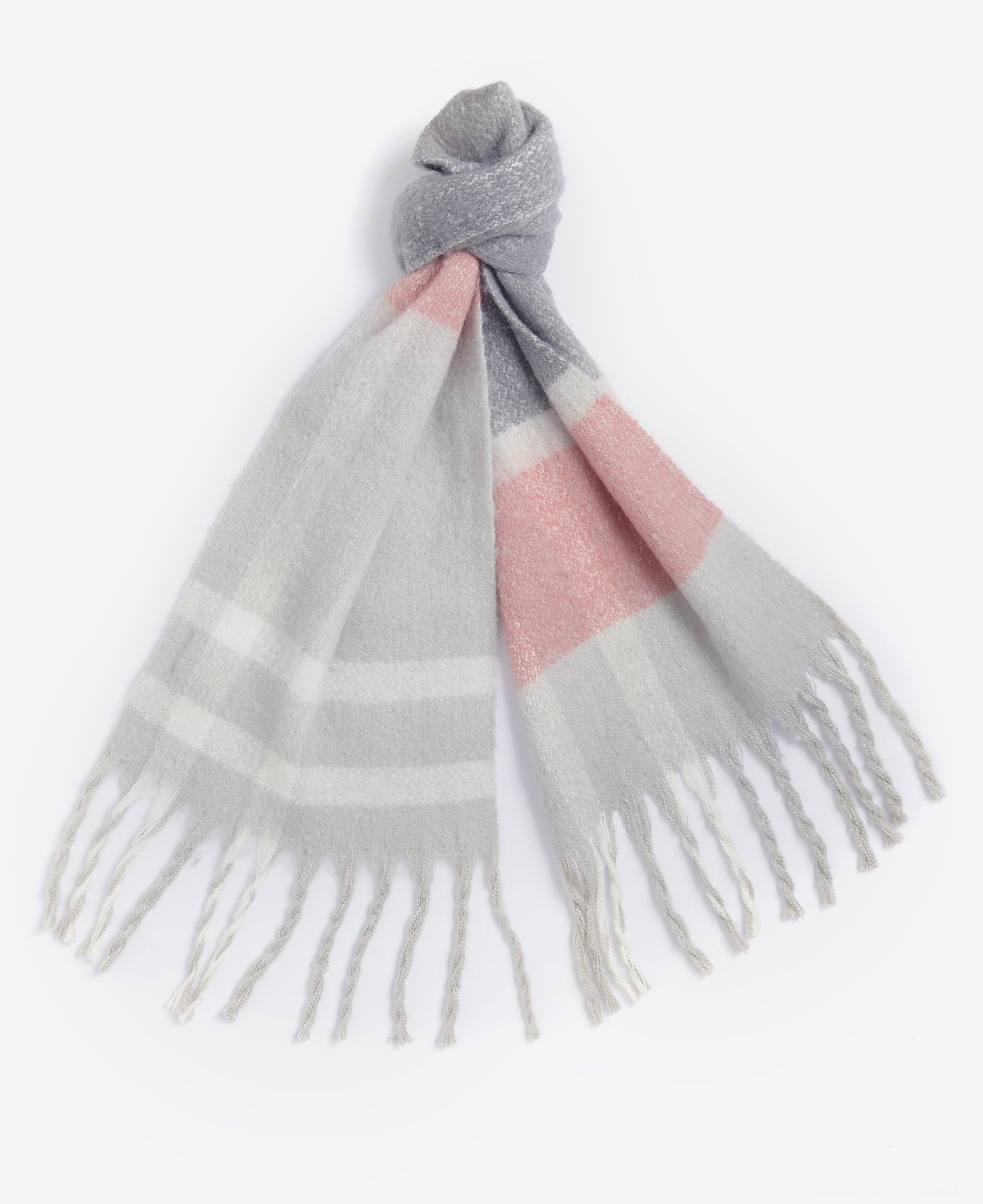 Barbour - Isla Tartan Boucle Scarf - Colour: Pearl Grey