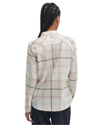 Barbour Bredon Check Shirt in Winter White and Loden, back view