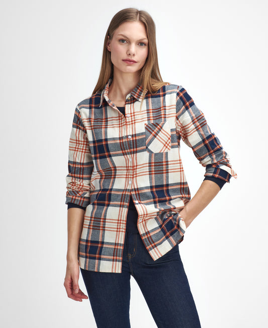 Barbour - Pendula Checked Shirt - Colour: Cloud & Spiced Pumpkin