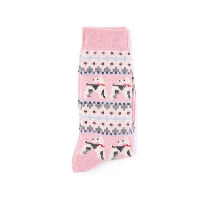 Barbour - Womens Fairisle Terrier Socks - Colour: Pale Pink