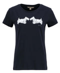 Barbour women's Highlands graphic T-shirt in navy – flat product view