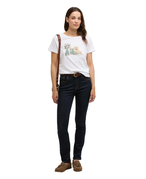Barbour Brambles T-Shirt in White – styled view