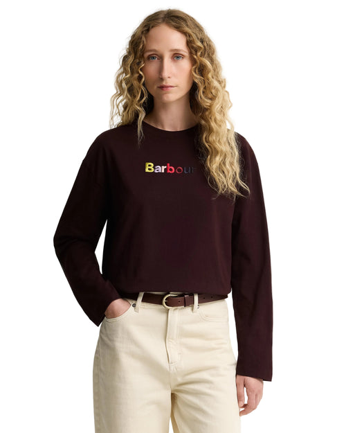 Amesbury Long Sleeve T-Shirt in Fig – lifestyle view 1