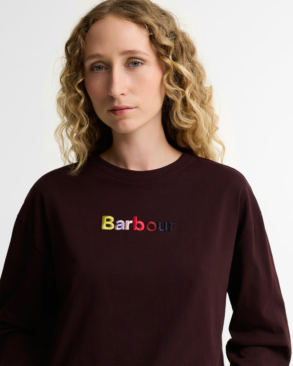 Amesbury Long Sleeve T-Shirt in Fig – detail view 1