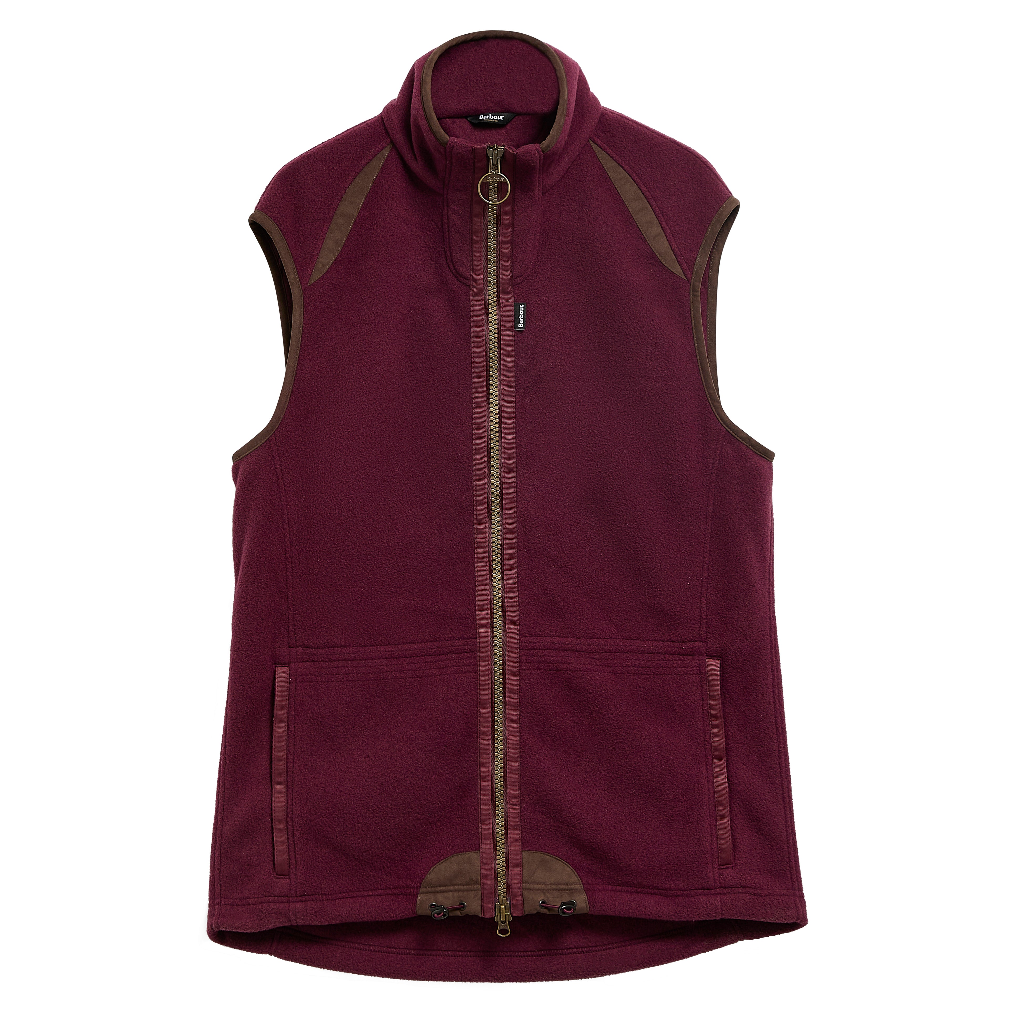 Barbour Langdale fleece gilet in Dark Bordeaux – product view one