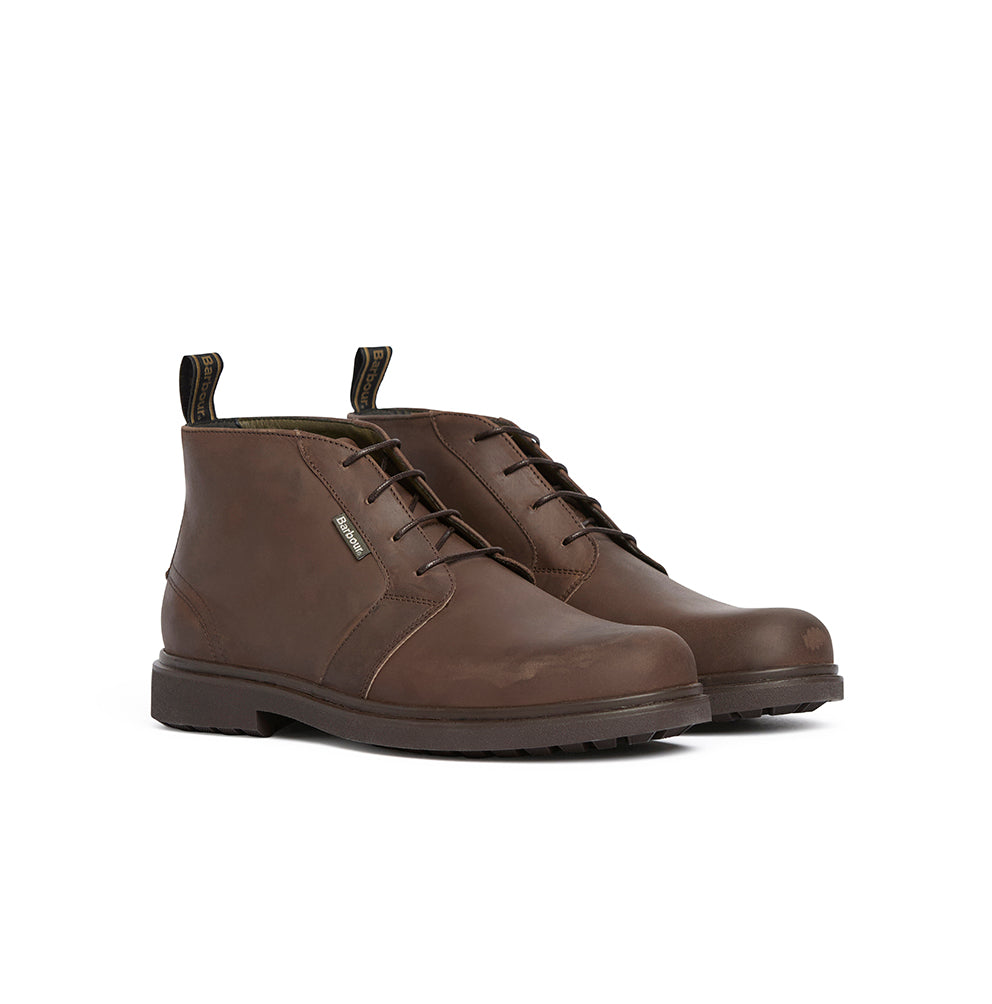Barbour Meays Chukka Boot in Dark Brown – side view