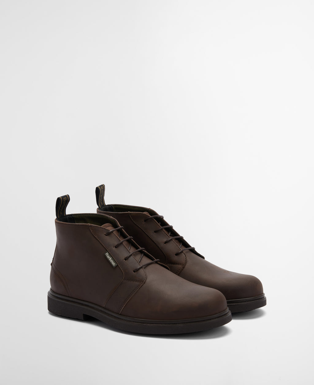 Barbour Meays Chukka Boot in Dark Brown – flat lay