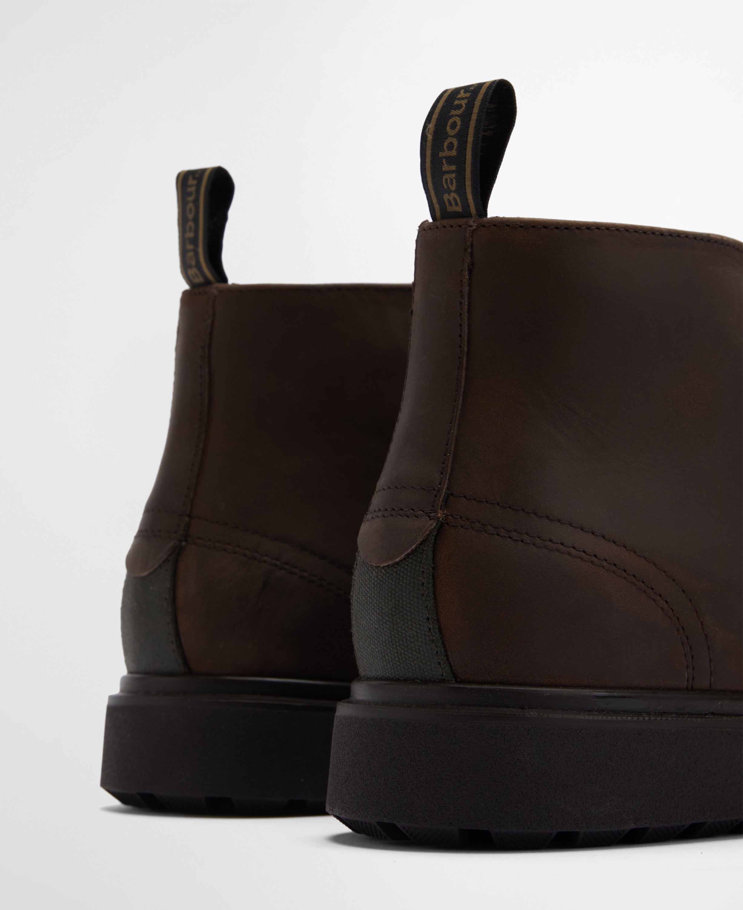 Barbour Meays Chukka Boot in Dark Brown – lace detail