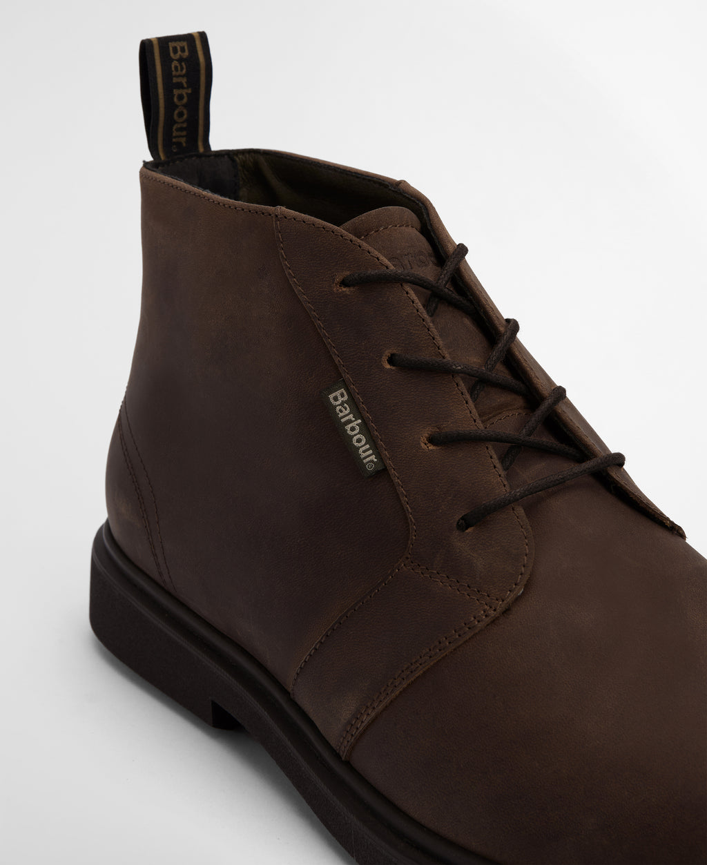 Barbour Meays Chukka Boot in Dark Brown – side detail
