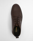 Barbour Meays Chukka Boot in Dark Brown – upper detail