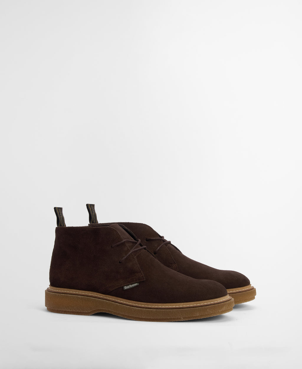 Barbour Blaine Chukka Boot in Chocolate – flat lay
