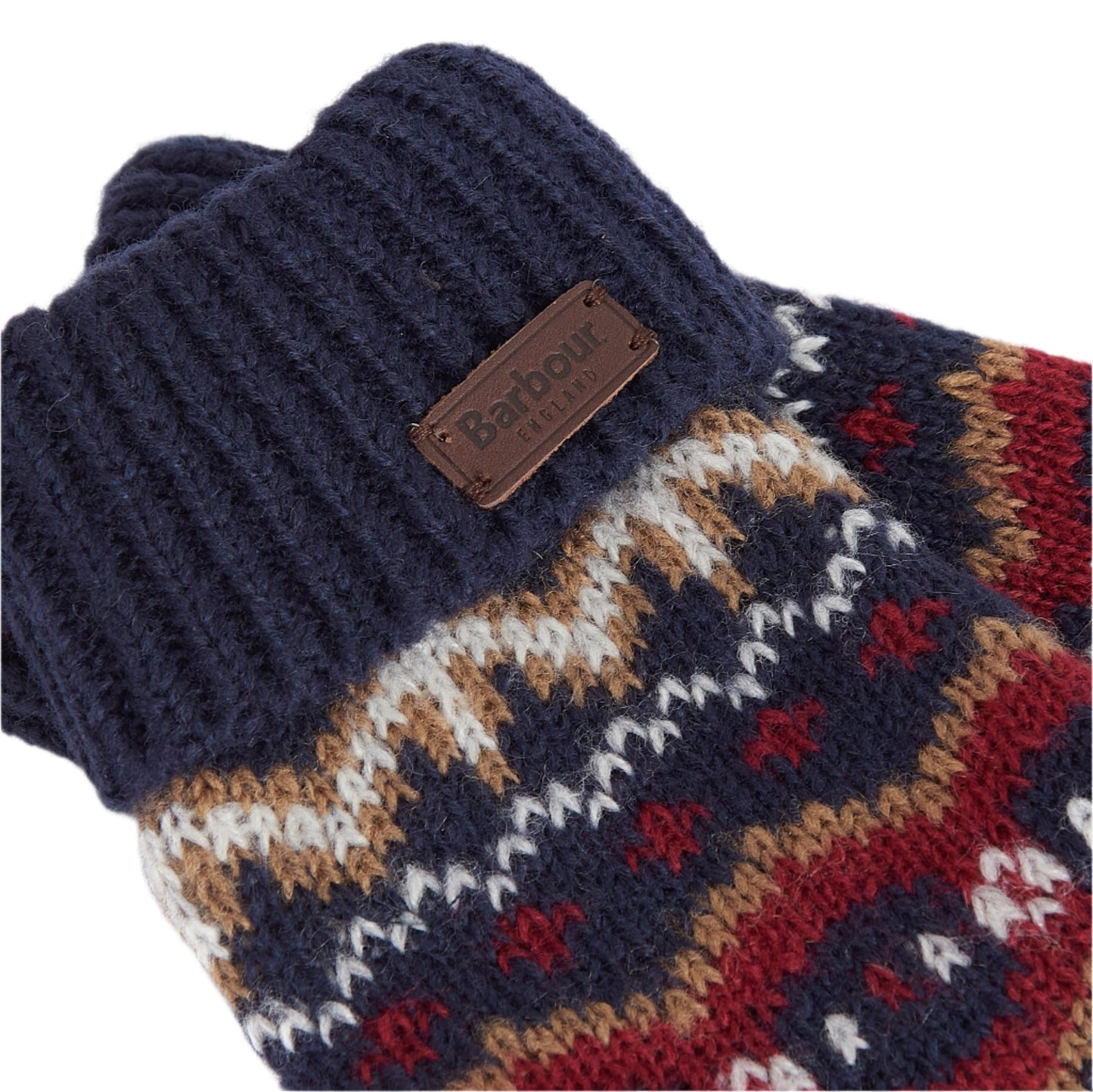 Barbour - Case Fairisle Gloves - Colour: Cranberry