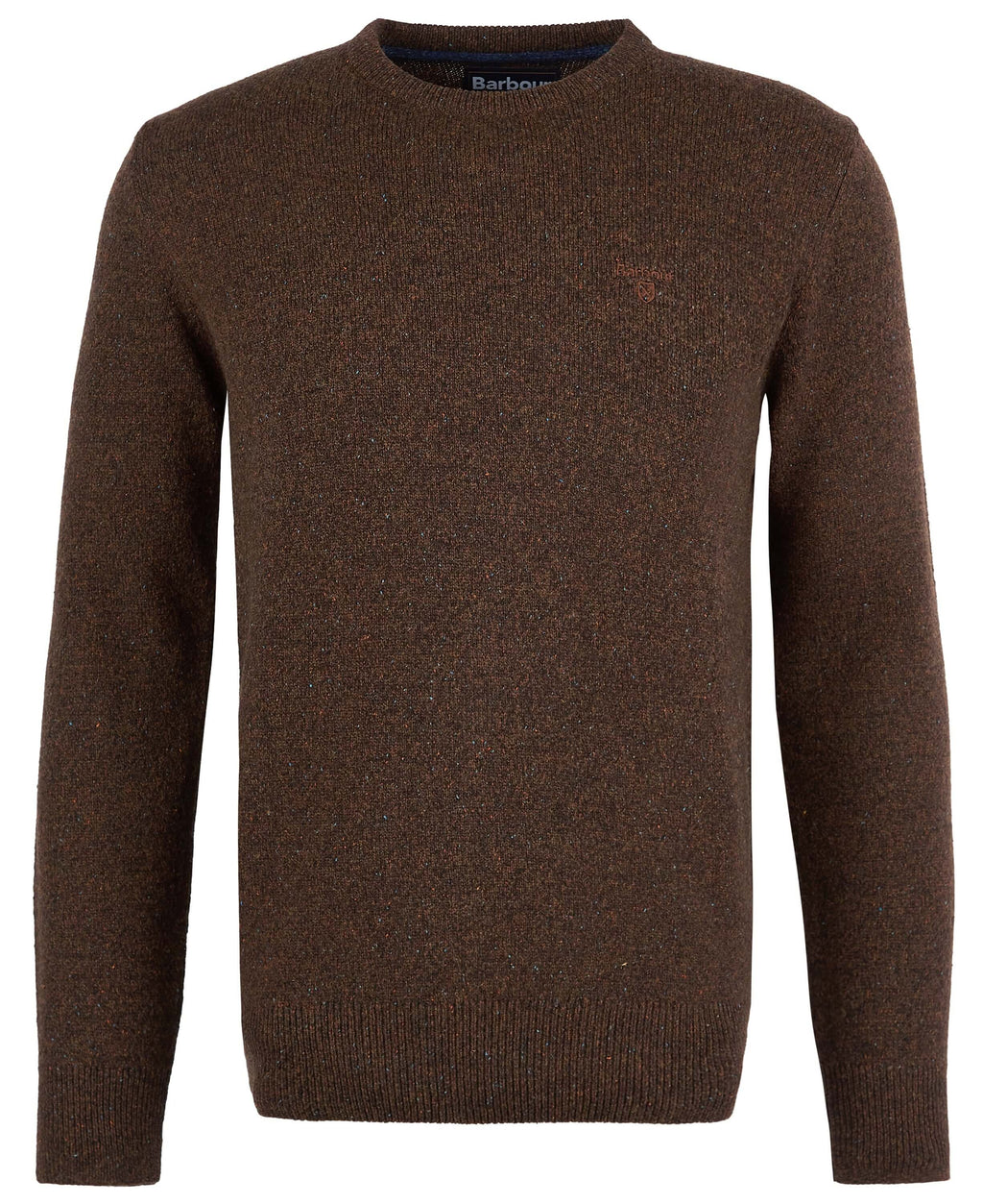 Barbour Tisbury Crew Neck Jumper in Dark Sand – flat view