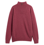 Barbour Nelson Essential Half Zip Knitted Jumper in Mauve – front view