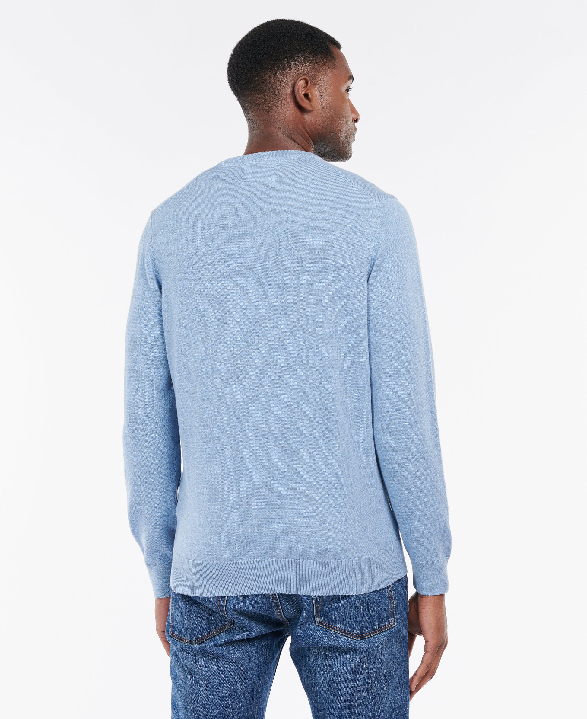 Barbour - Pima Cotton Crew Neck Pullover - Colour: Chambray