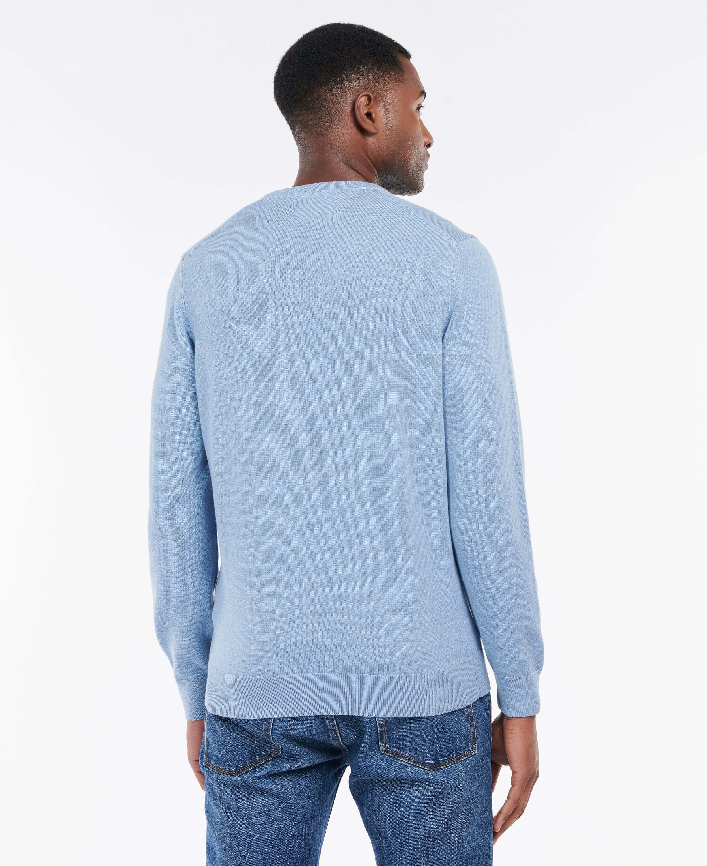 Barbour - Pima Cotton Crew Neck Pullover - Colour: Chambray