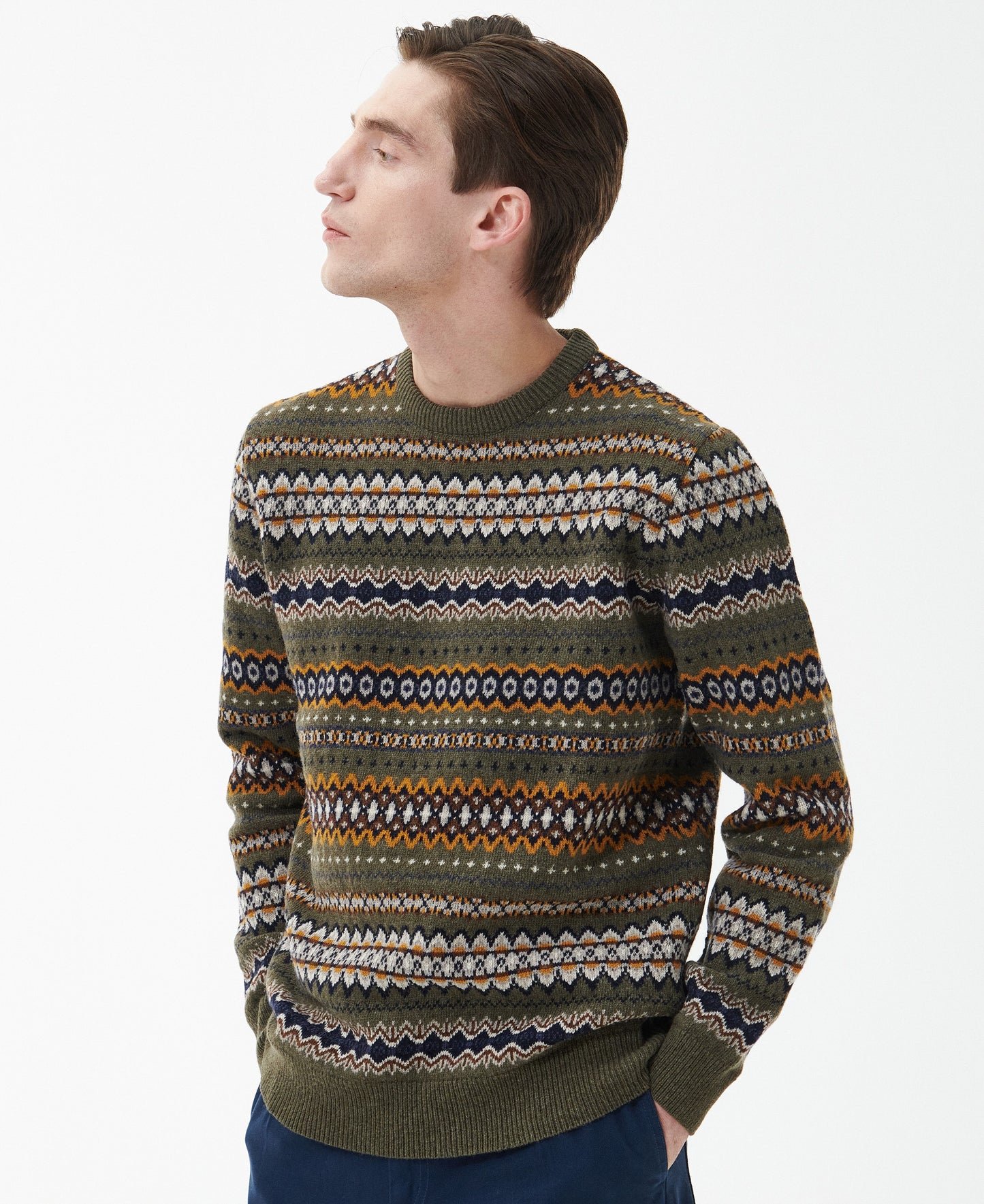 Barbour - Fairisle Crew Neck - Colour: Navy