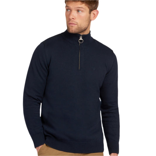 Barbour - 1/4 Zip Cotton Pullover - Colour: Navy