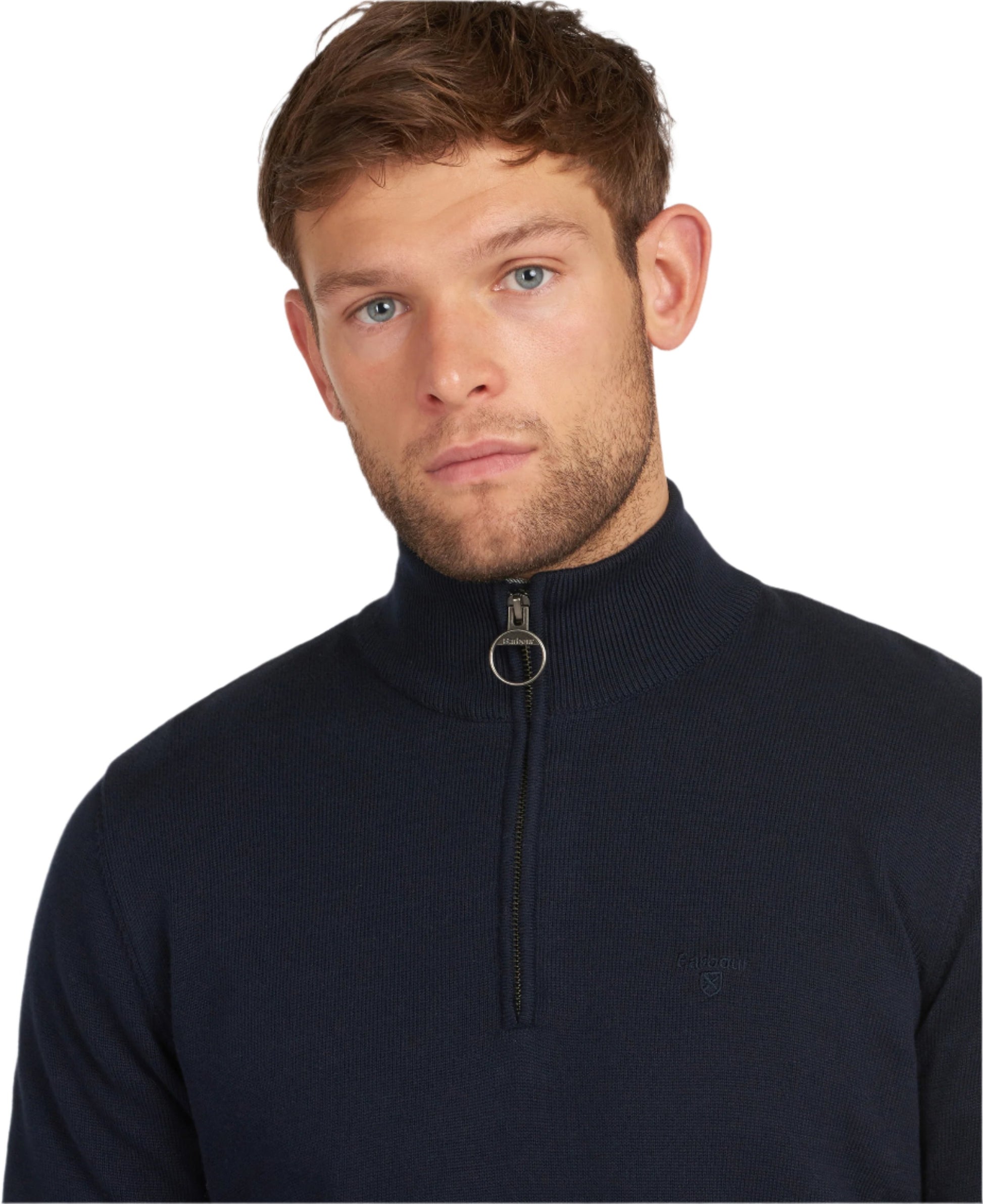 Barbour - 1/4 Zip Cotton Pullover - Colour: Navy