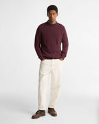 Holden Crew Neck Sweater in Ruby Marl – side view