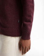 Holden Crew Neck Sweater in Ruby Marl – worn view 1