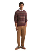 Barbour Dalehead Fairisle Crew Neck Jumper in Wine product view