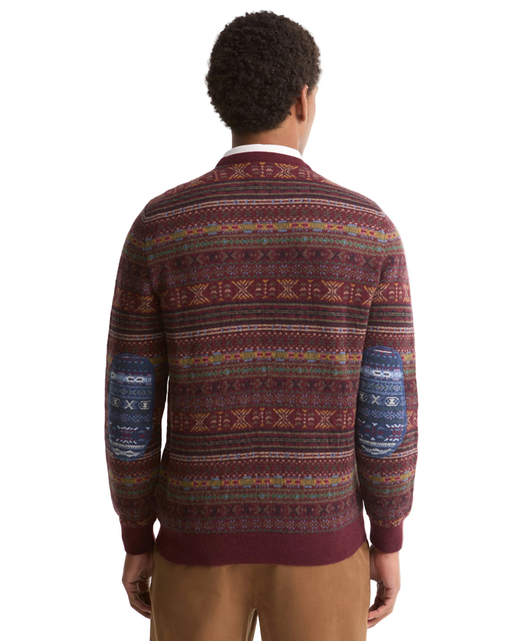 Barbour Dalehead Fairisle Crew Neck Jumper in Wine alternate product view