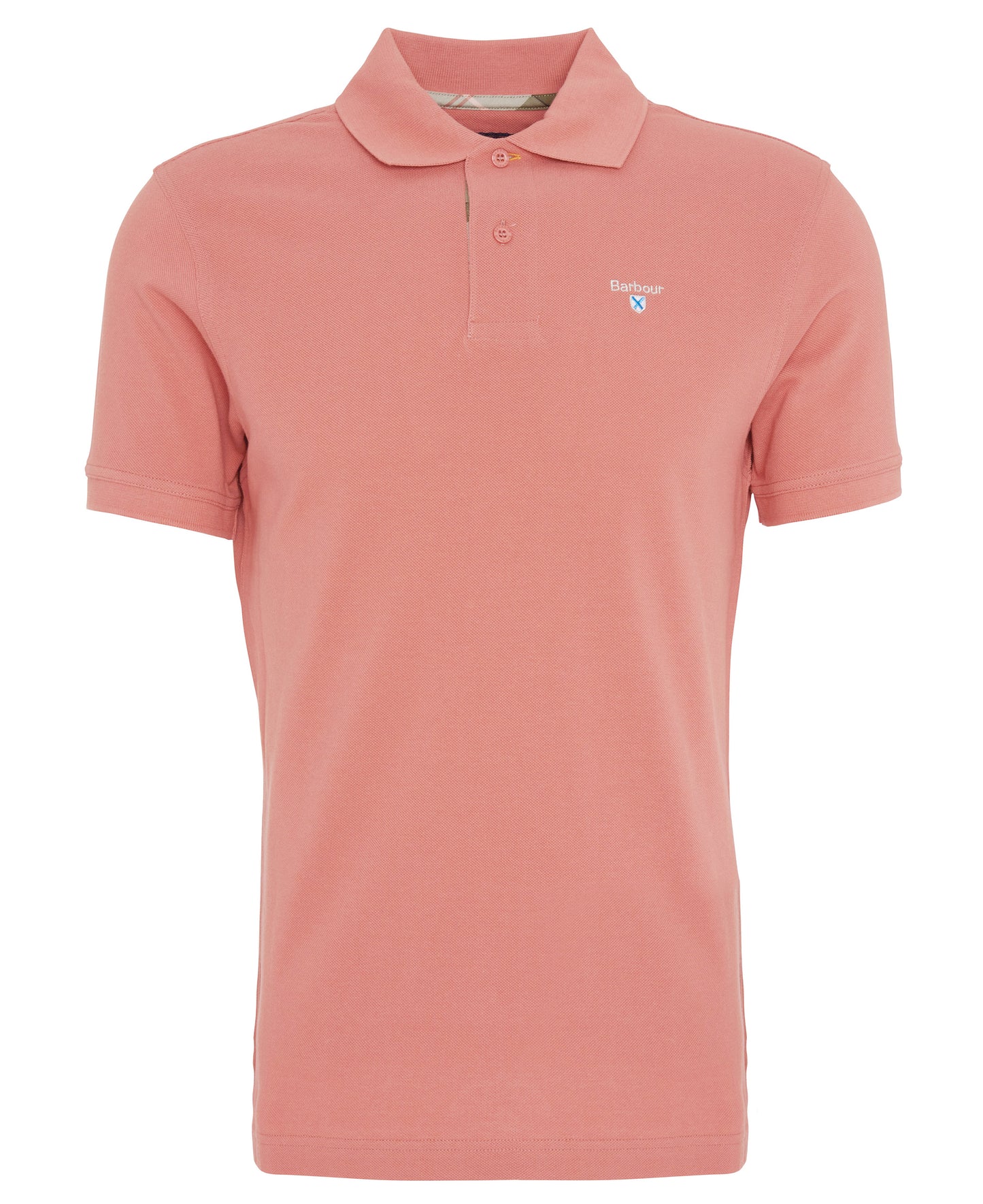 Barbour - Tartan Pique Polo Shirt - Colour: Pink Clay