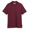 Barbour Lunan Tartan Trimmed Tailored Polo Shirt in Dark Bordeaux – styled view
