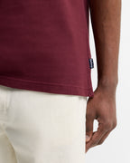 Barbour Lunan Tartan Trimmed Tailored Polo Shirt in Dark Bordeaux – collar detail