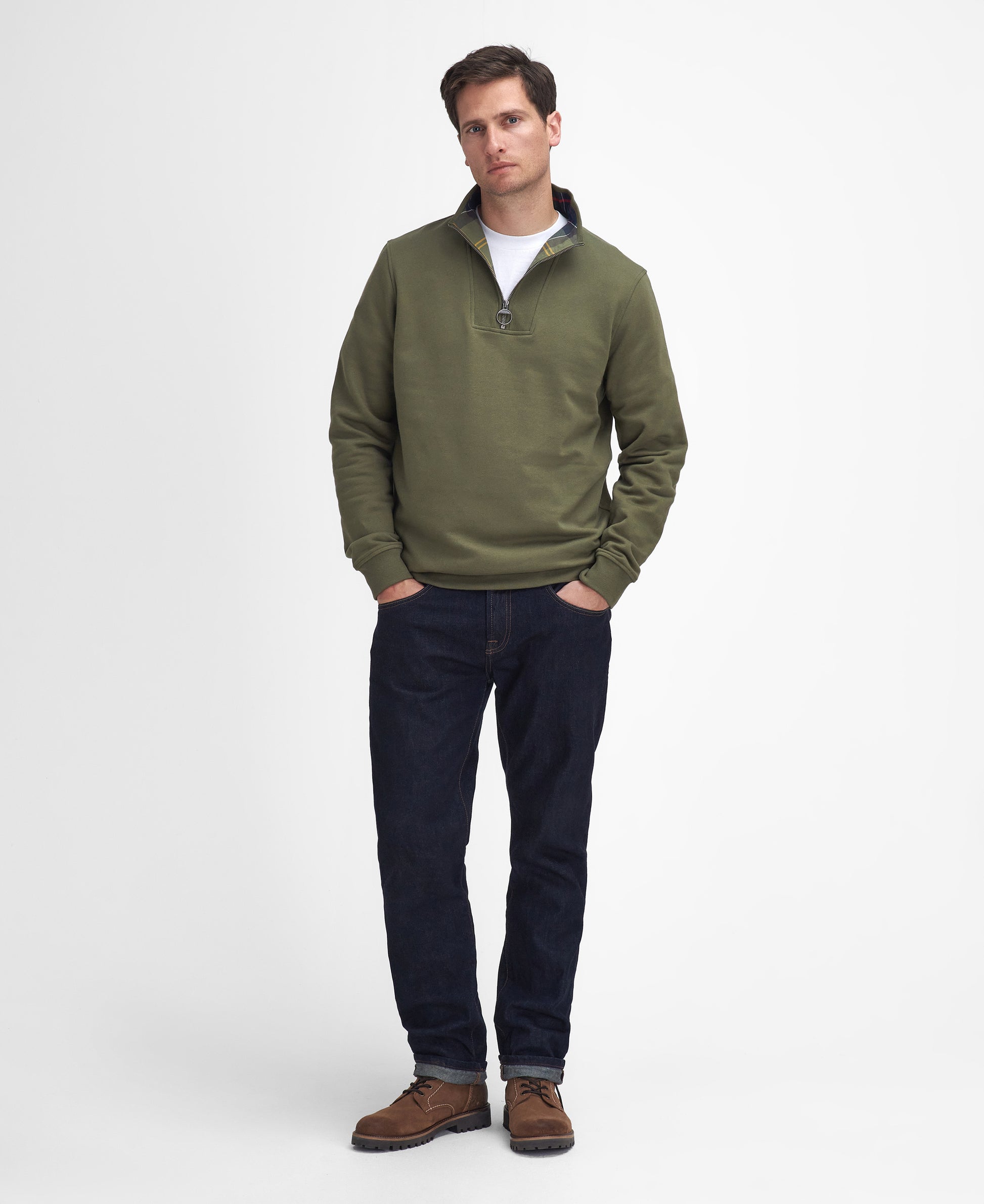 Barbour - Nelson Essential 1/4 Zip Sweatshirt - Colour: Ivy Green