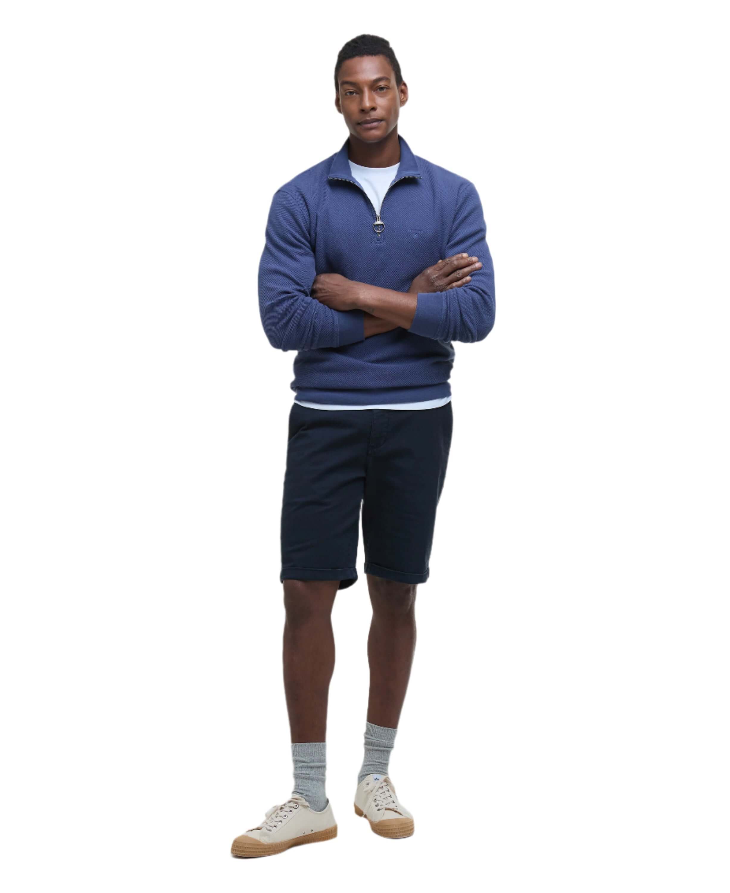 Pique Interlock Half Zip-Sweatshirt
