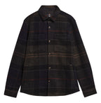 Barbour Woodlane Brushed Check Overshirt in Shadow Classic Tartan – styled view