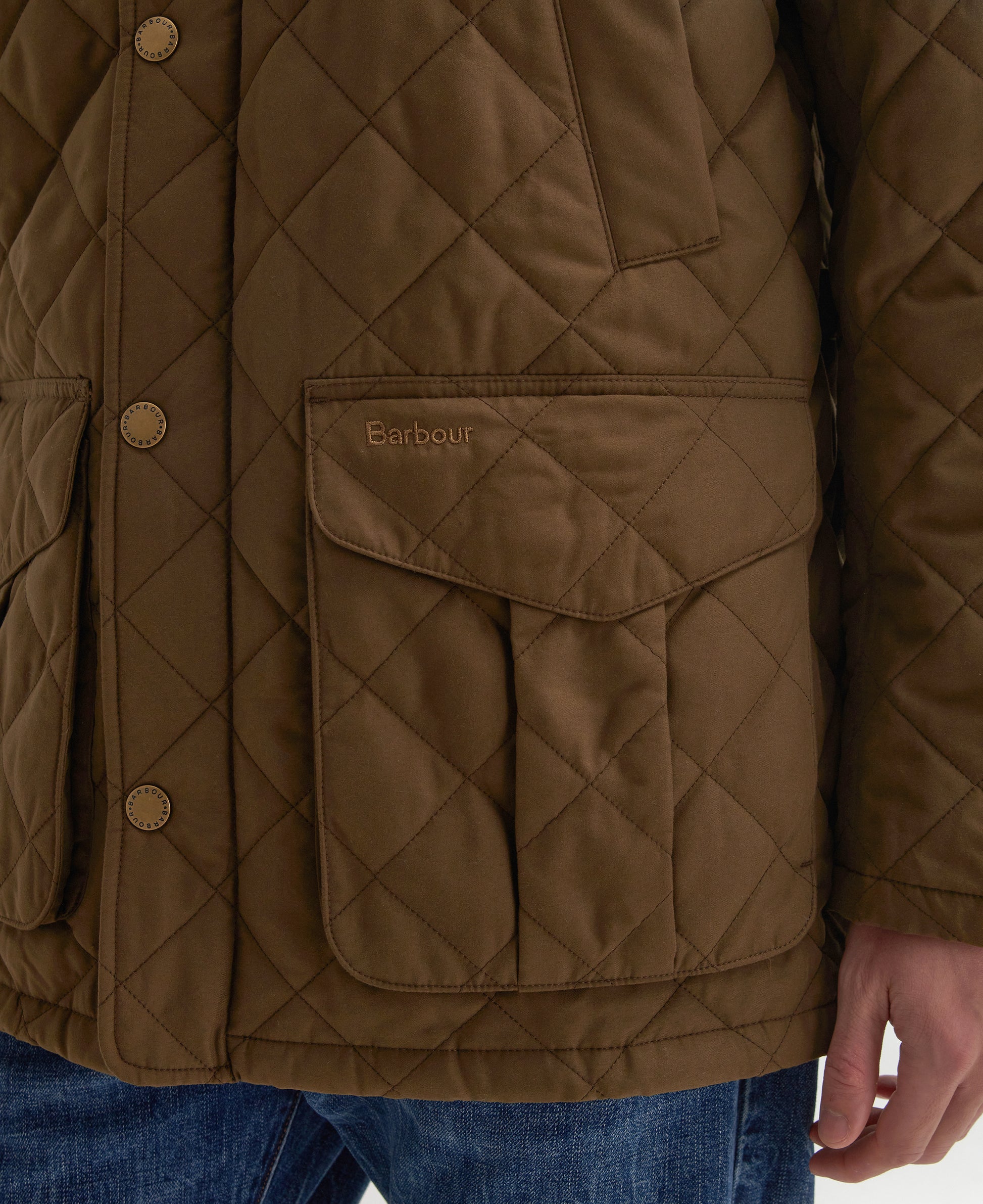 Barbour - Lydford Tattersall Quilt Jacket - Colour: Dark Sand